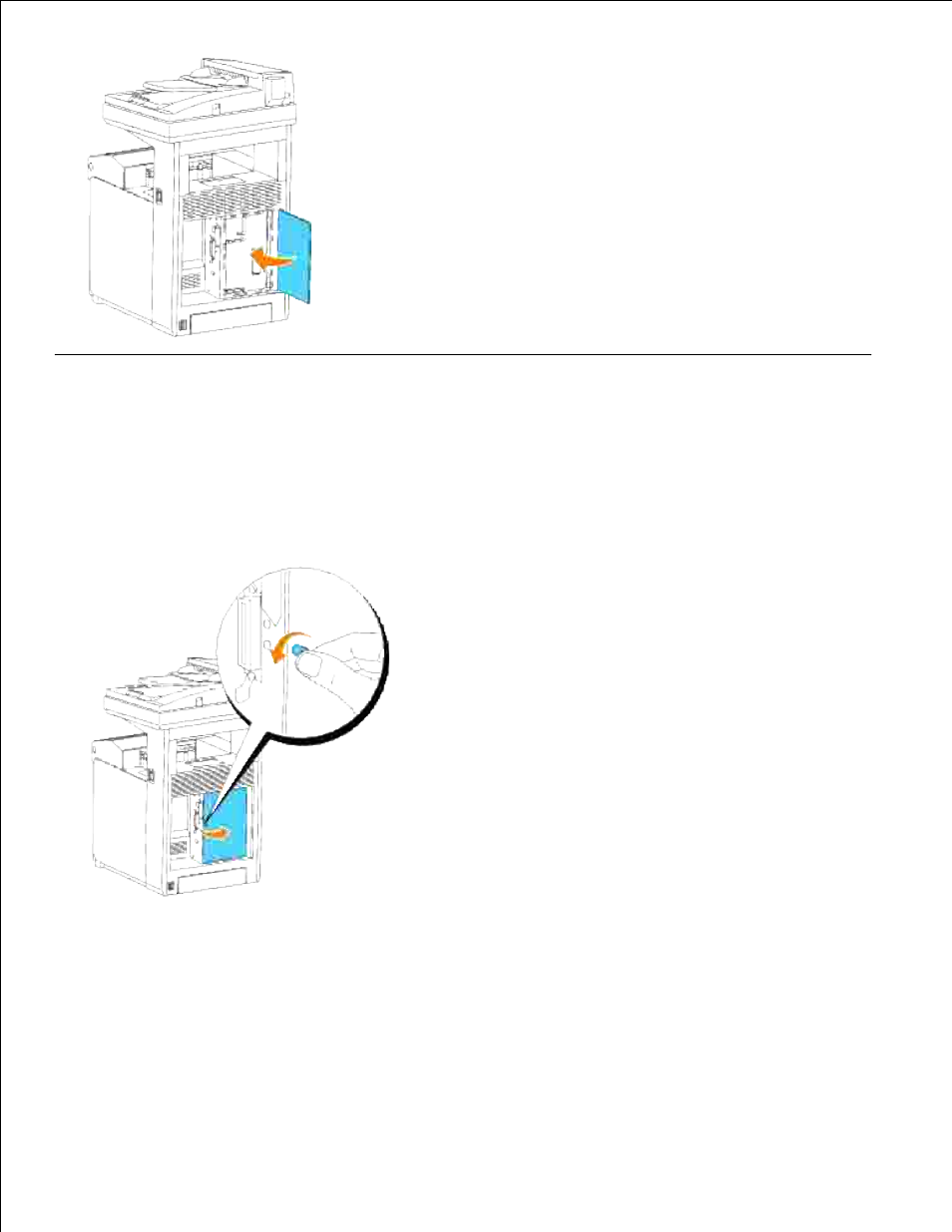 Removing the wireless printer adapter | Dell 3115cn Color Laser Printer User Manual | Page 516 / 634