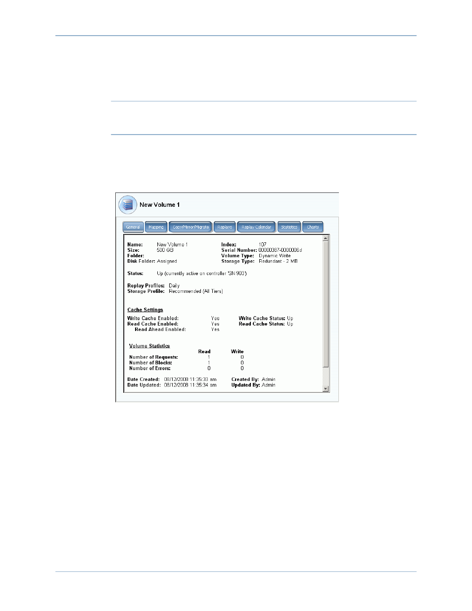 Viewing general volume information | Dell Compellent Series 40 User Manual | Page 109 / 448