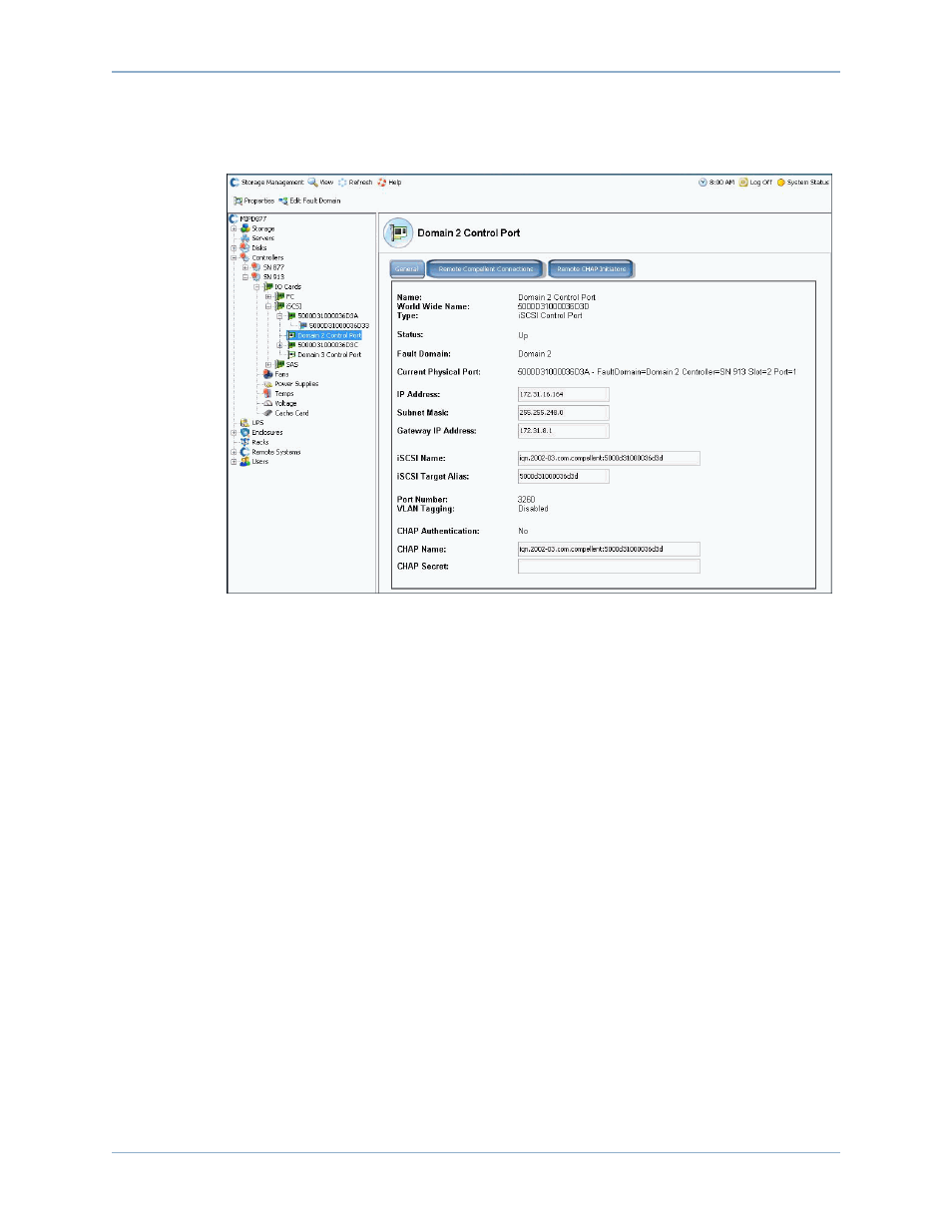 Viewing iscsi control port information | Dell Compellent Series 40 User Manual | Page 171 / 448