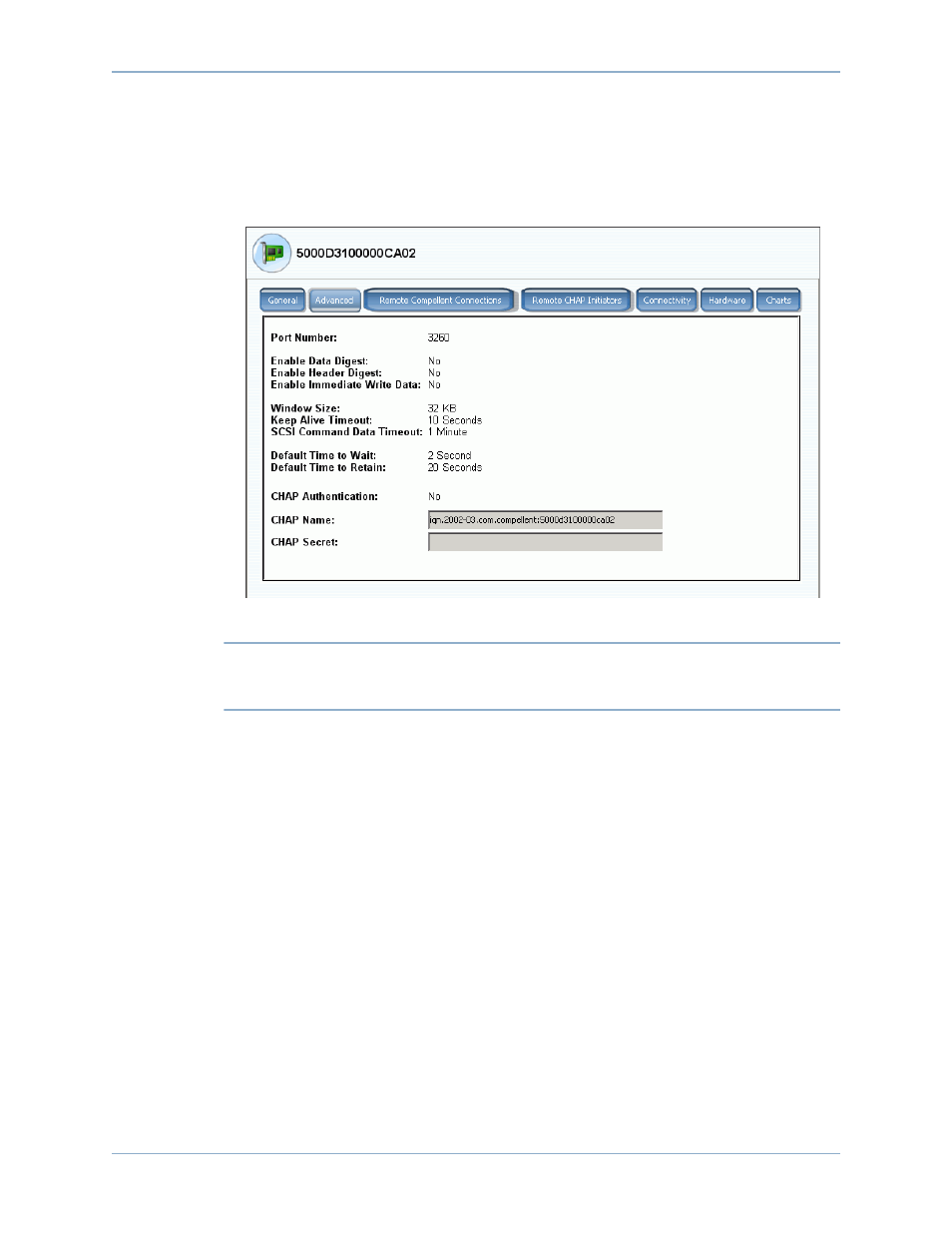 Viewing advanced iscsi card information | Dell Compellent Series 40 User Manual | Page 172 / 448