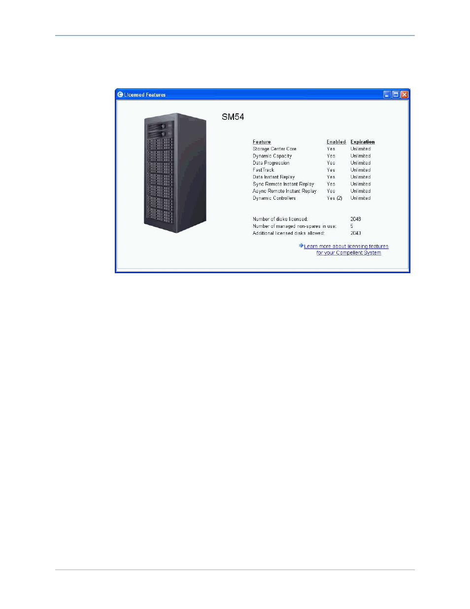 Viewing licensed applications | Dell Compellent Series 40 User Manual | Page 221 / 448