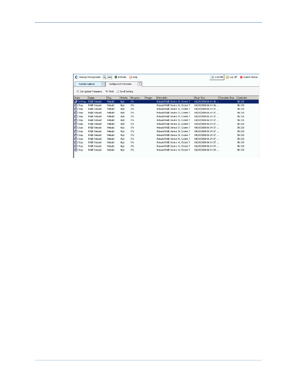 Viewing background processes | Dell Compellent Series 40 User Manual | Page 248 / 448