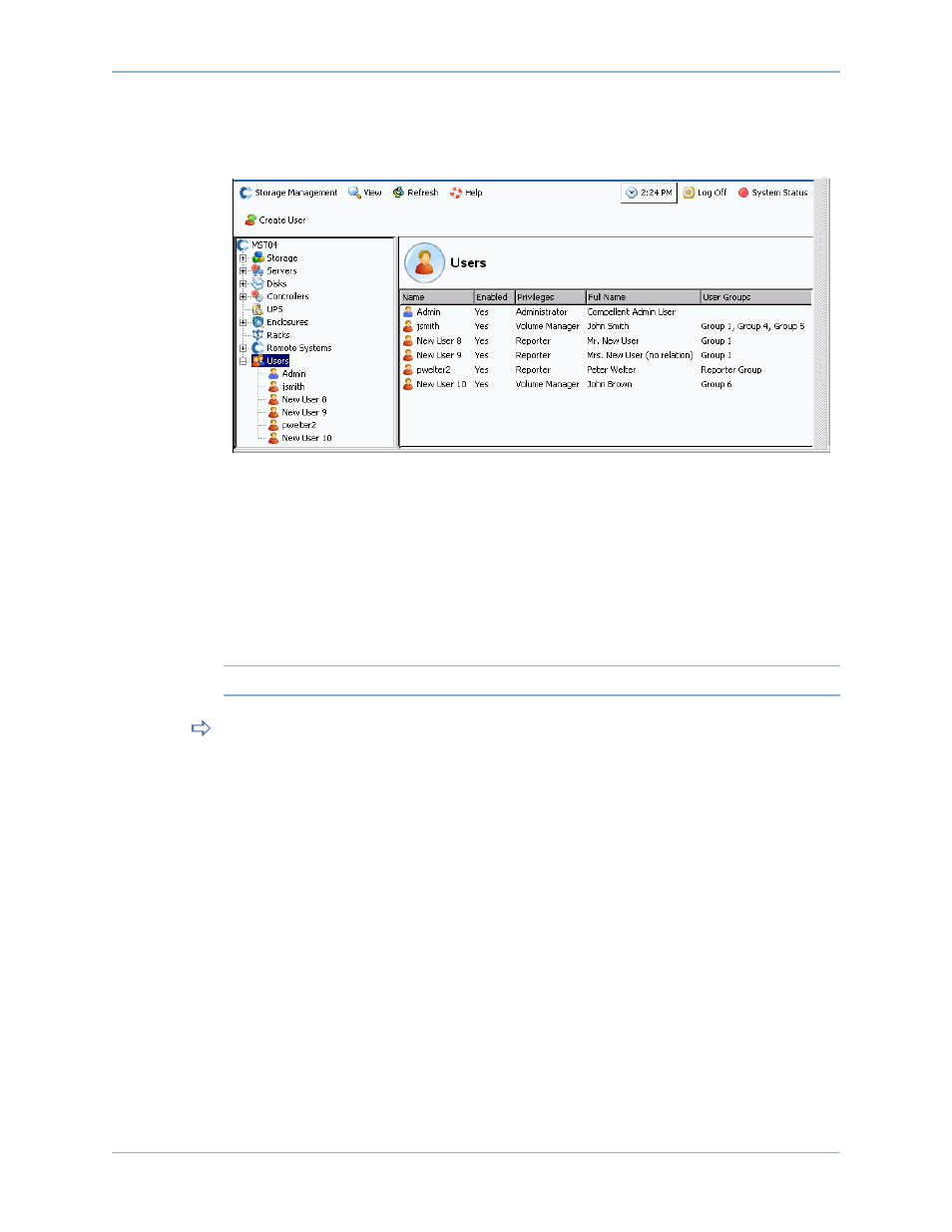 Viewing users | Dell Compellent Series 40 User Manual | Page 272 / 448