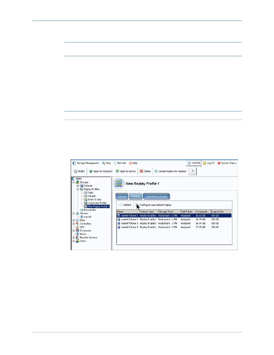 Deleting a replay profile, Detaching volumes from a replay profile | Dell Compellent Series 40 User Manual | Page 316 / 448