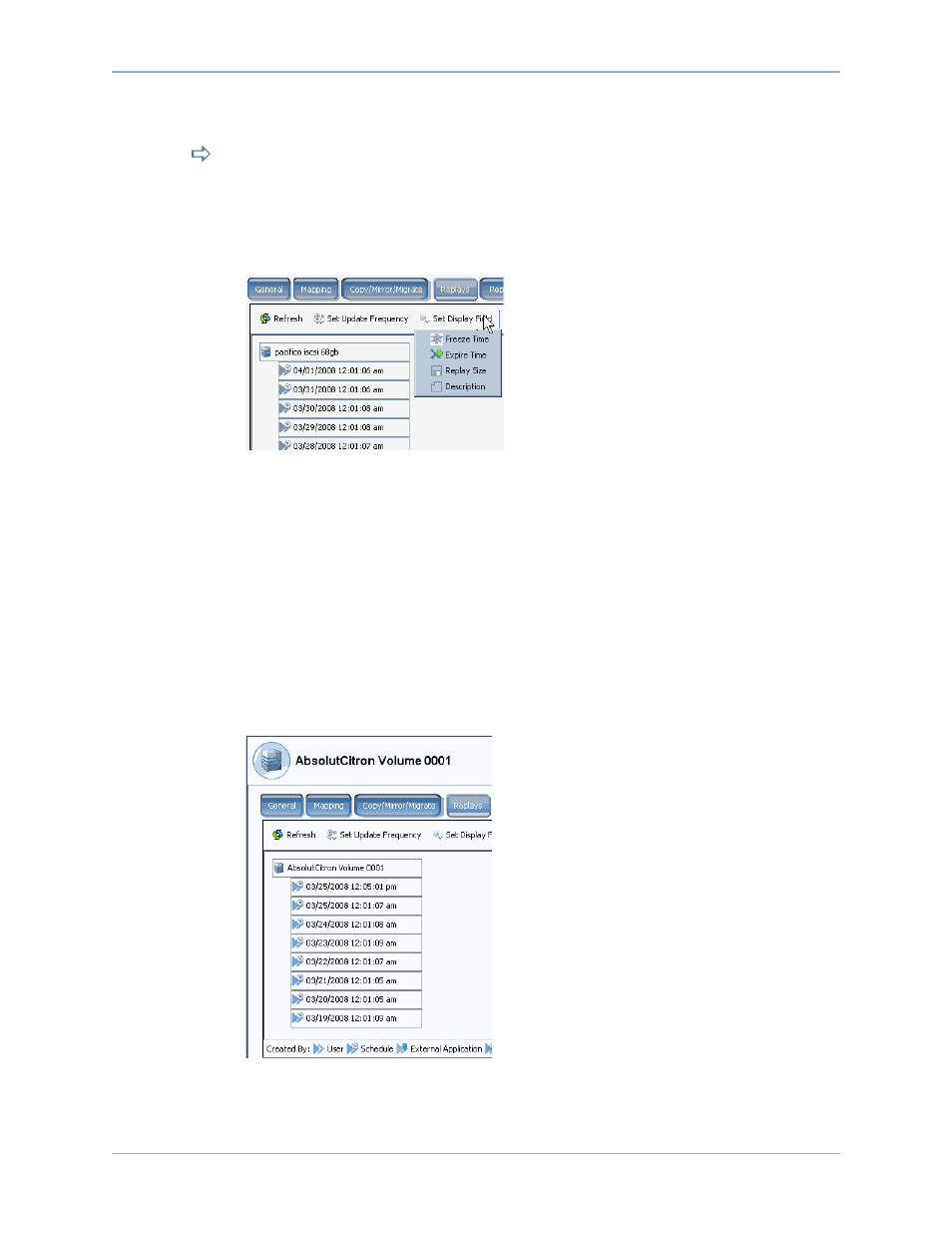 Changing volume replay displays | Dell Compellent Series 40 User Manual | Page 323 / 448