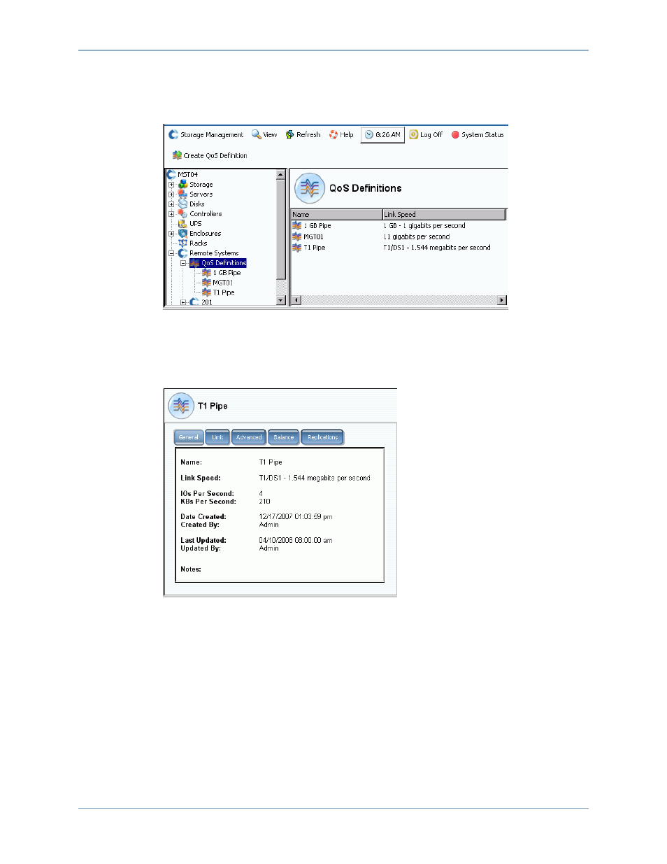 Viewing qos definitions | Dell Compellent Series 40 User Manual | Page 343 / 448