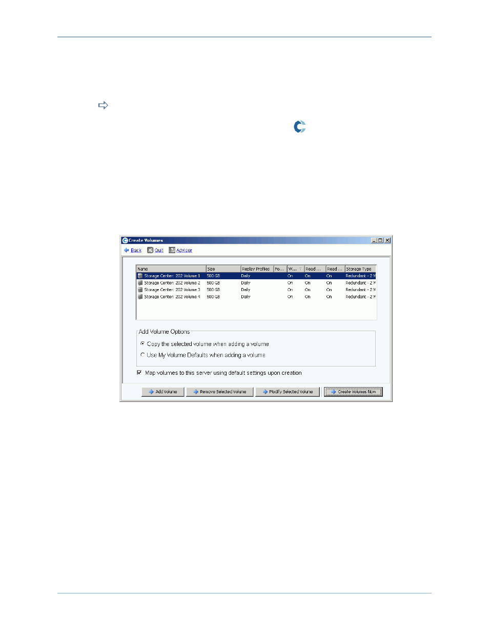 Creating volumes on a remote system | Dell Compellent Series 40 User Manual | Page 346 / 448