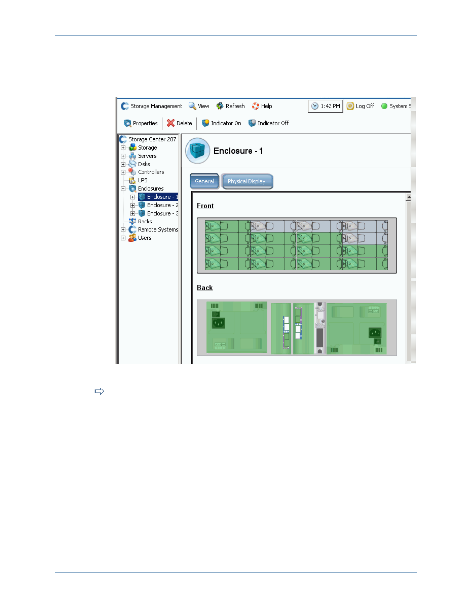 Viewing enclosure physical display | Dell Compellent Series 40 User Manual | Page 370 / 448