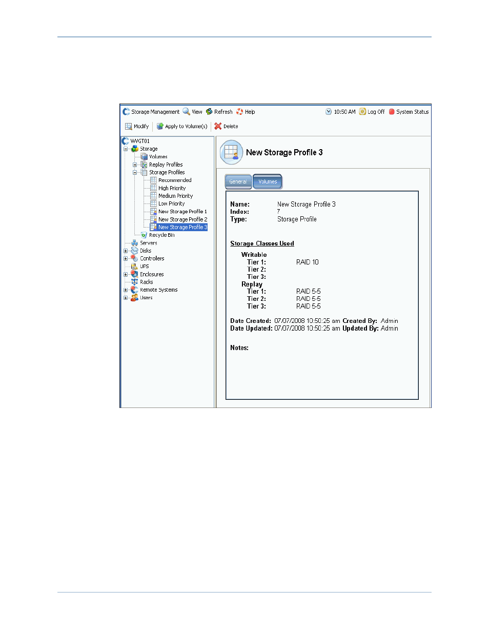 Viewing a storage profile created in manual mode | Dell Compellent Series 40 User Manual | Page 402 / 448