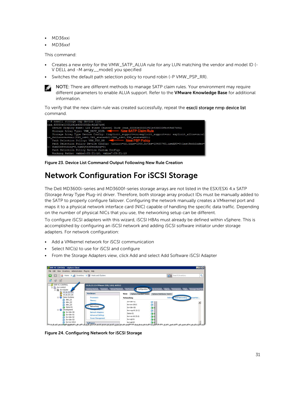 Network configuration for iscsi storage | Dell PowerVault MD3860f User Manual | Page 31 / 88