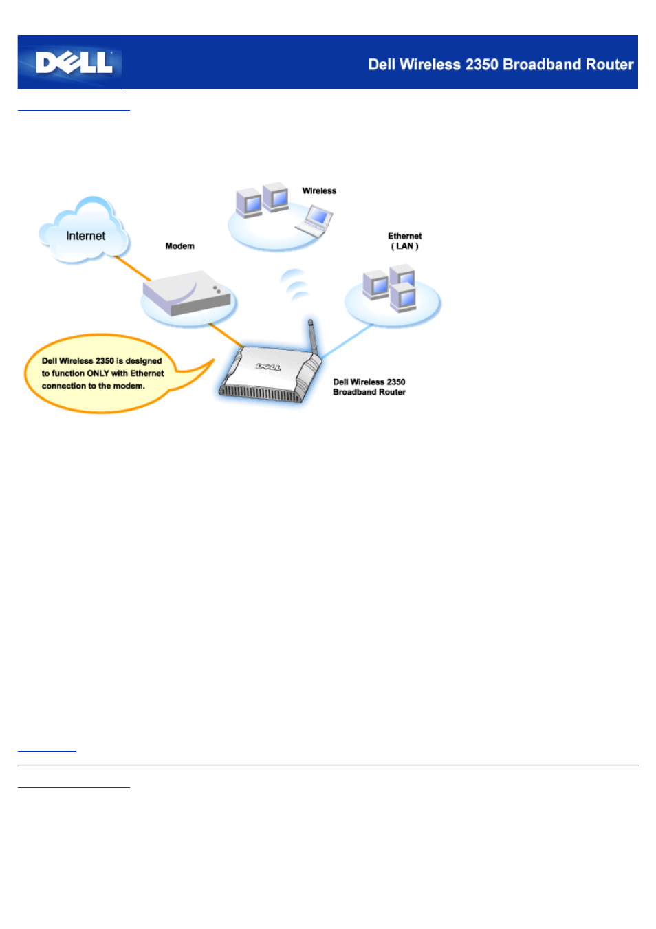 Cable modem with usb connection | Dell 2350 Wireless Broadband Router User Manual | Page 16 / 211