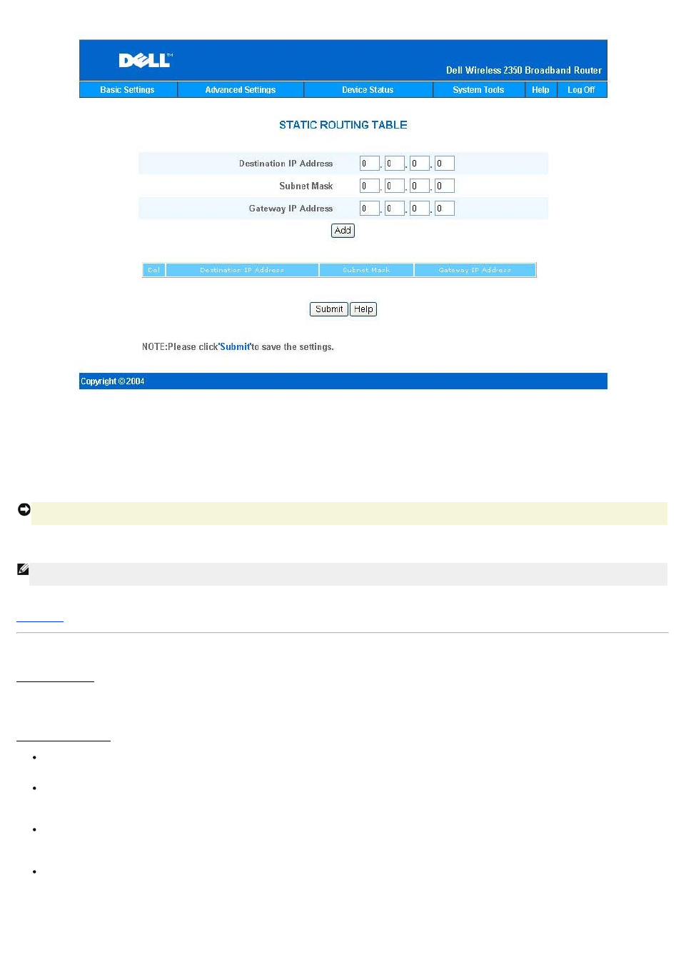 Administration settings | Dell 2350 Wireless Broadband Router User Manual | Page 167 / 211
