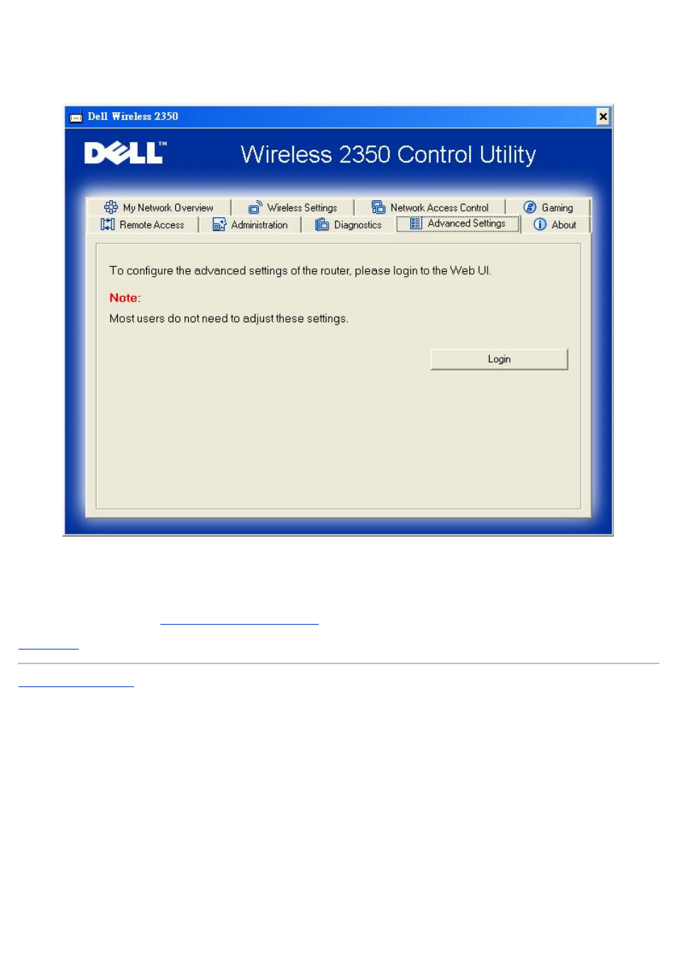 Advanced settings | Dell 2350 Wireless Broadband Router User Manual | Page 191 / 211