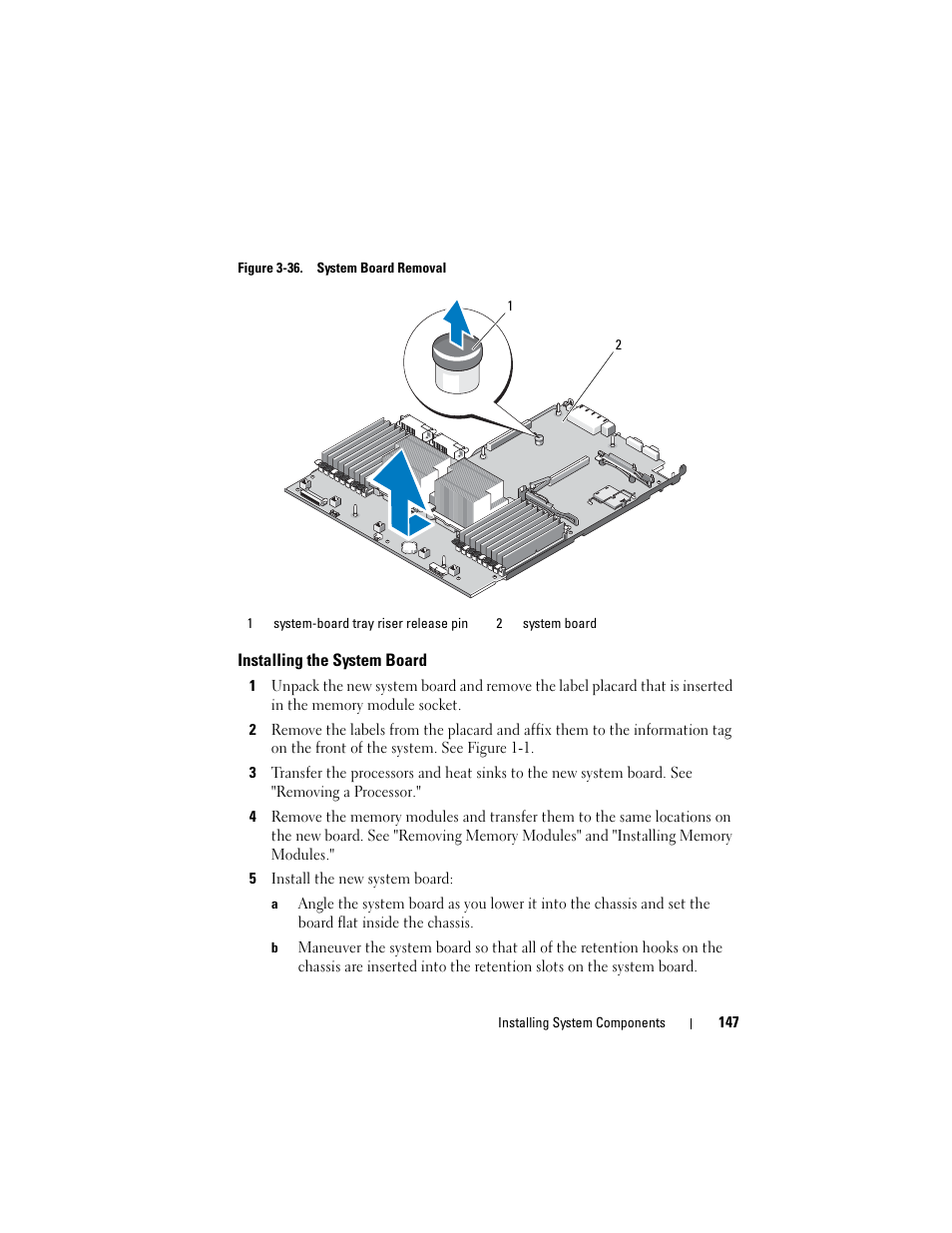 Installing the system board | Dell PowerVault NX3000 User Manual | Page 147 / 200