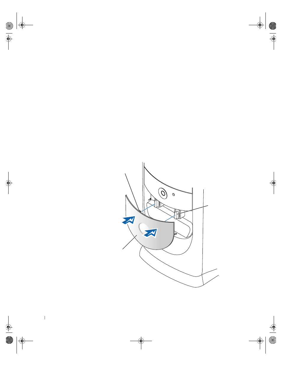 Reattaching the front door and hinge arms | Dell Dimension 4300 User Manual | Page 62 / 150