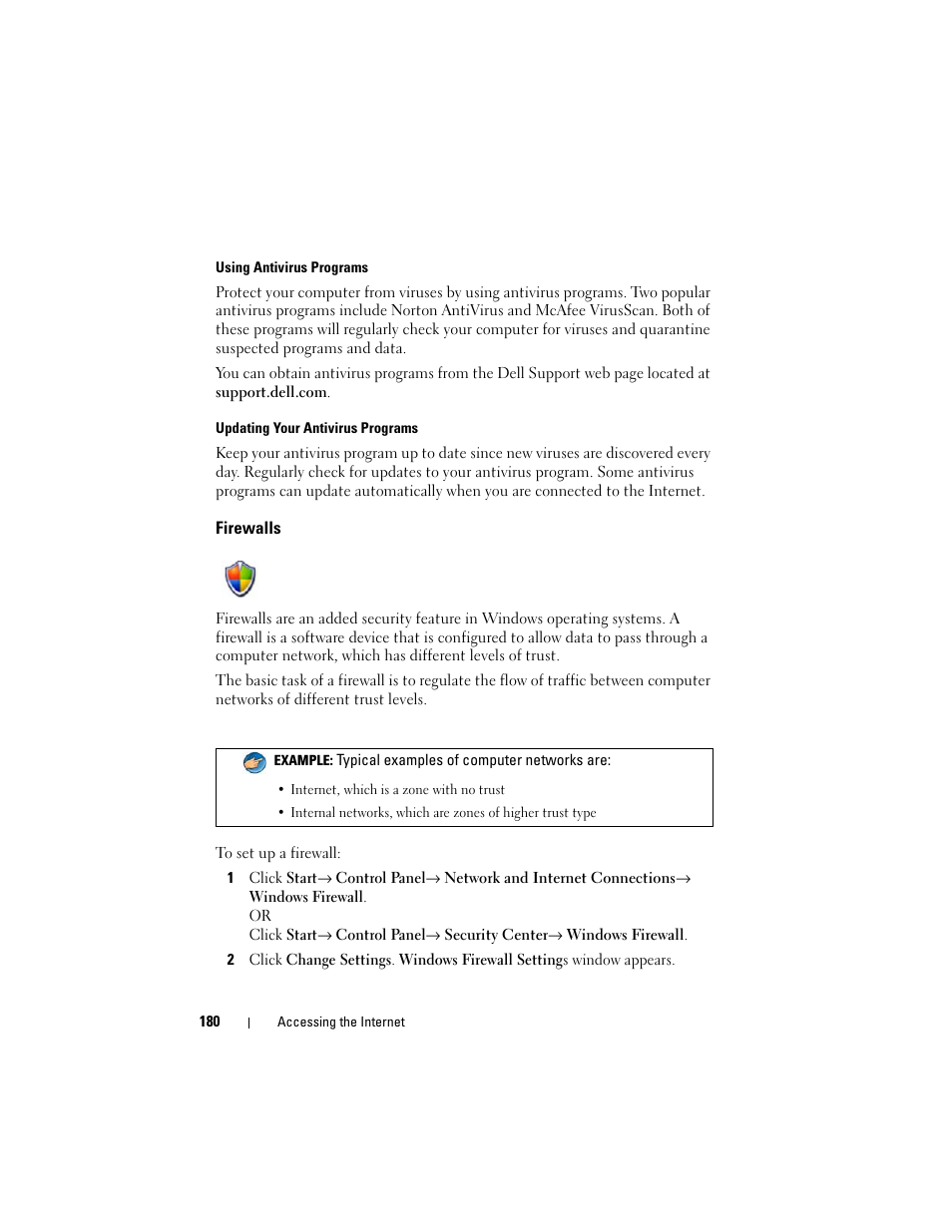 Firewalls | Dell Studio 1749 (Early 2010) User Manual | Page 180 / 354
