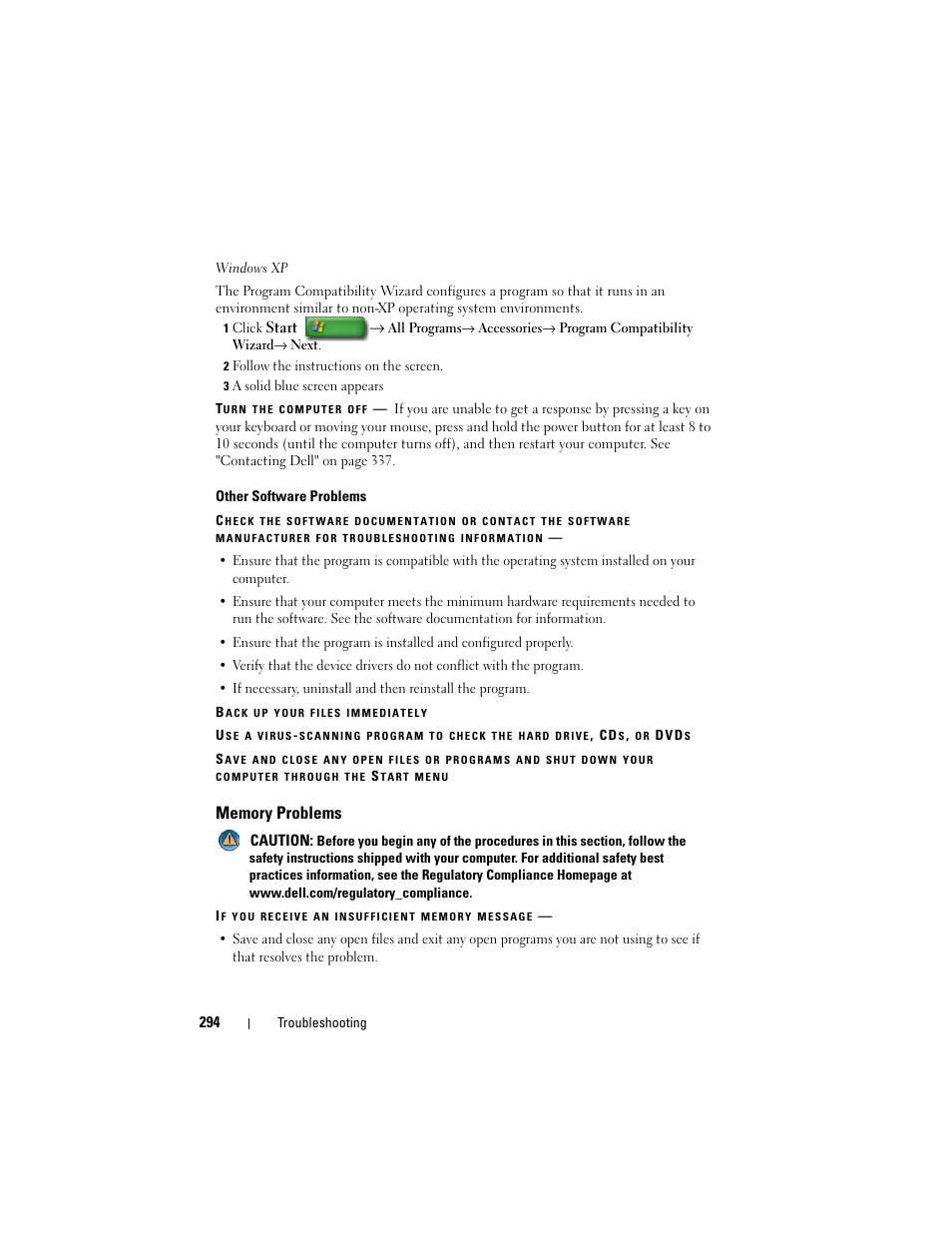 Memory problems | Dell Studio 1749 (Early 2010) User Manual | Page 294 / 354