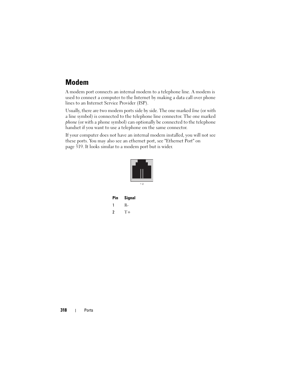 Modem | Dell Studio 1749 (Early 2010) User Manual | Page 318 / 354
