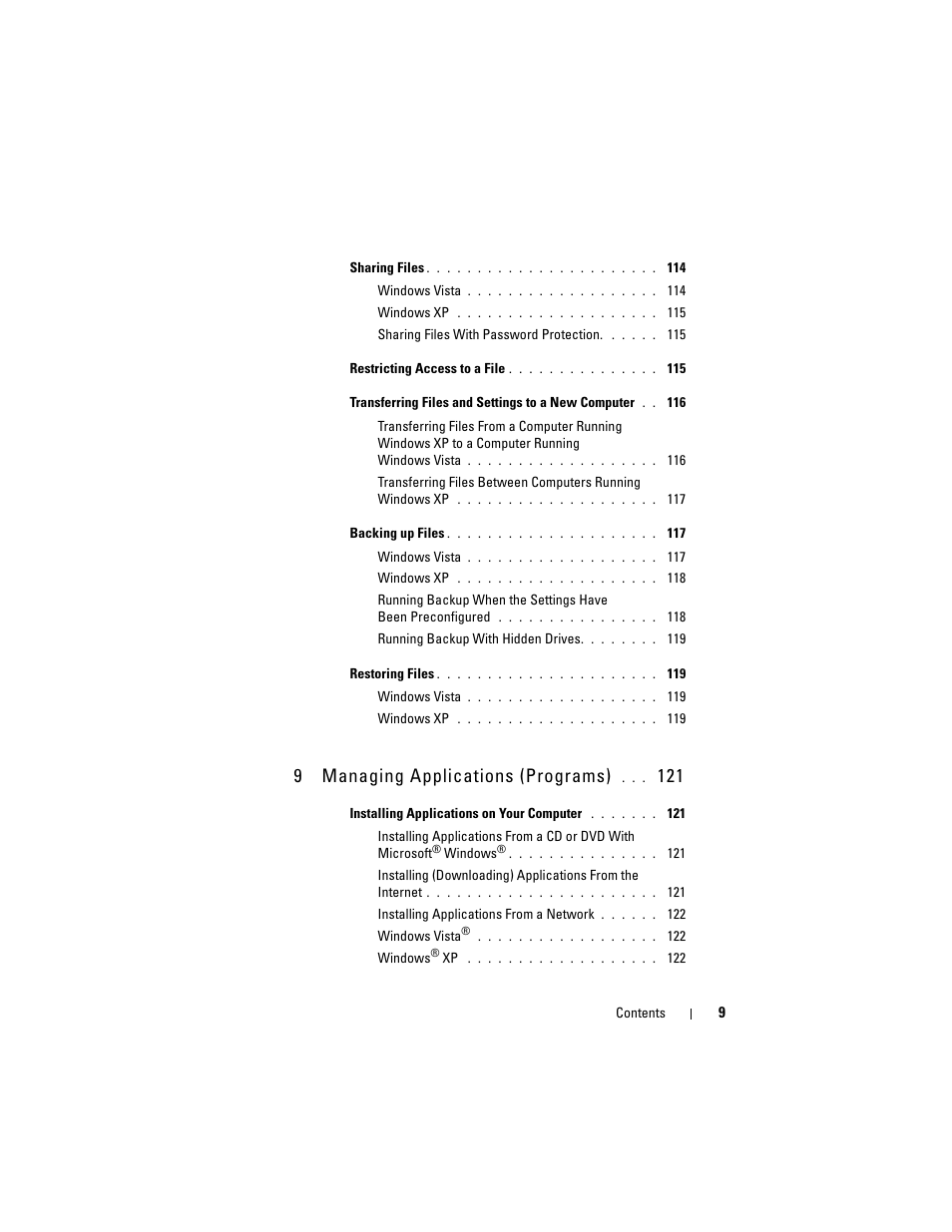 9managing applications (programs) | Dell Studio 1749 (Early 2010) User Manual | Page 9 / 354