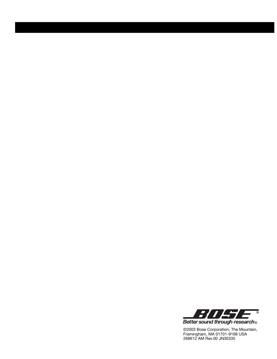 Bose AM268612 User Manual | Page 10 / 10