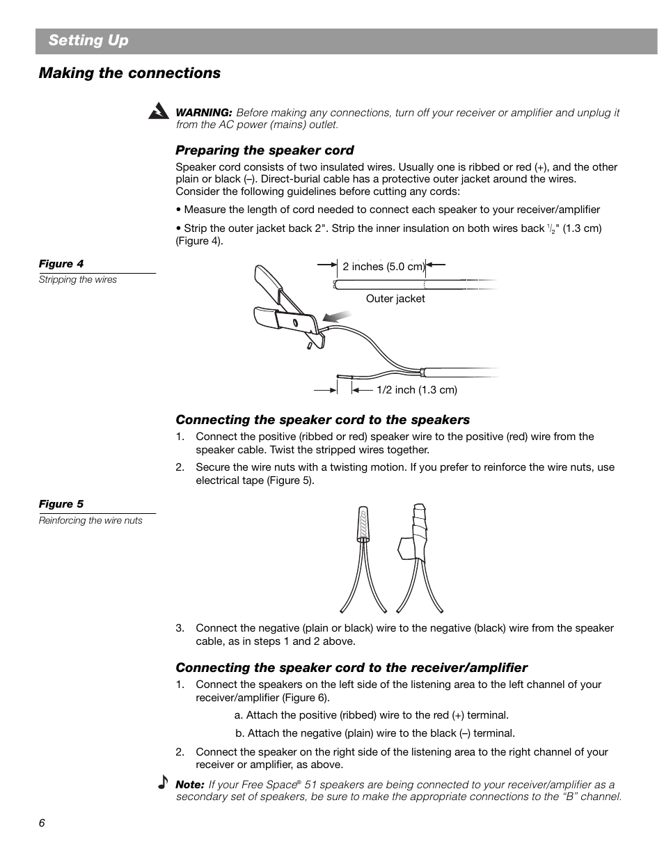 Setting up, Making the connections | Bose AM268612 User Manual | Page 6 / 10