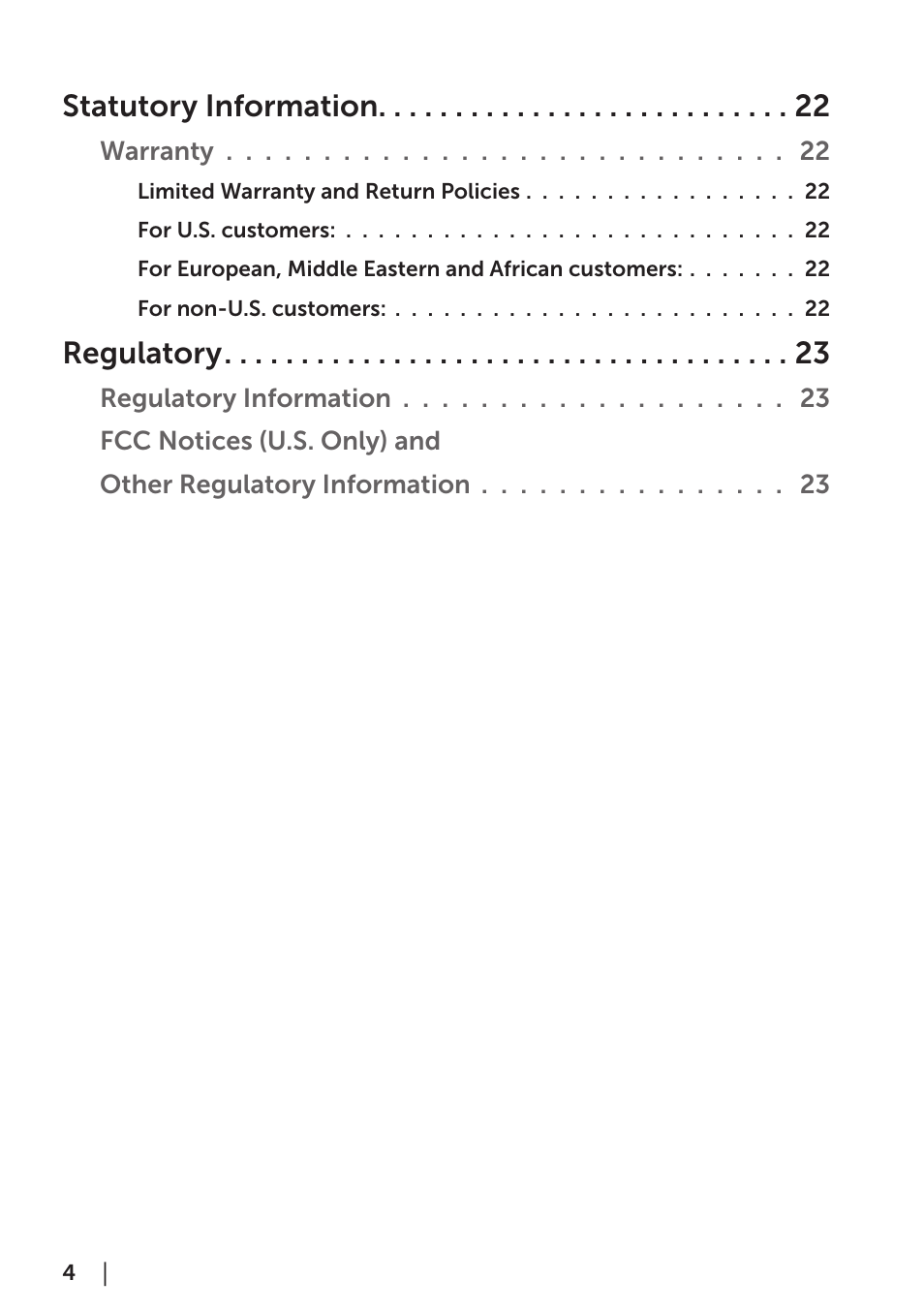 Statutory information, Regulatory | Dell Bluetooth Mouse WM615 User Manual | Page 4 / 23