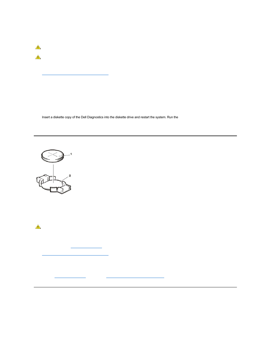 Battery, System board | Dell Dimension XPS T___ User Manual | Page 25 / 53