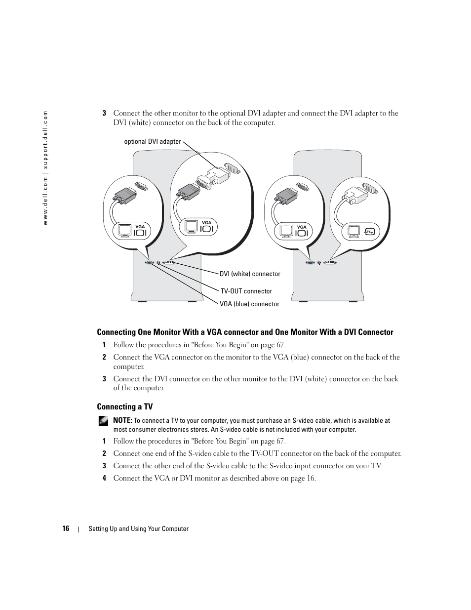 Connecting a tv | Dell XPS/Dimension XPS Gen 4 User Manual | Page 16 / 154