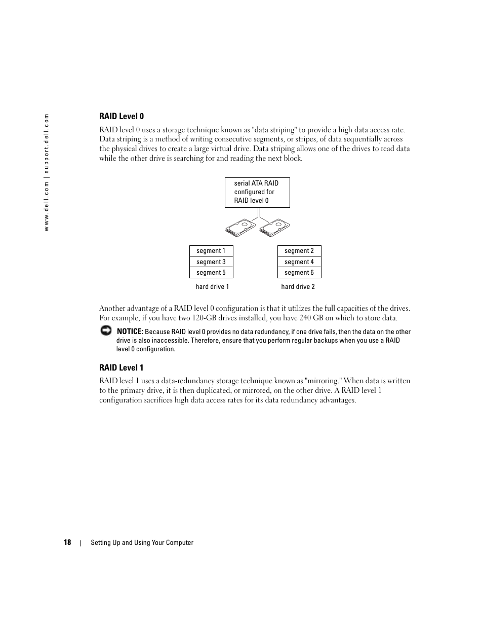 Raid level 0, Raid level 1 | Dell XPS/Dimension XPS Gen 4 User Manual | Page 18 / 154