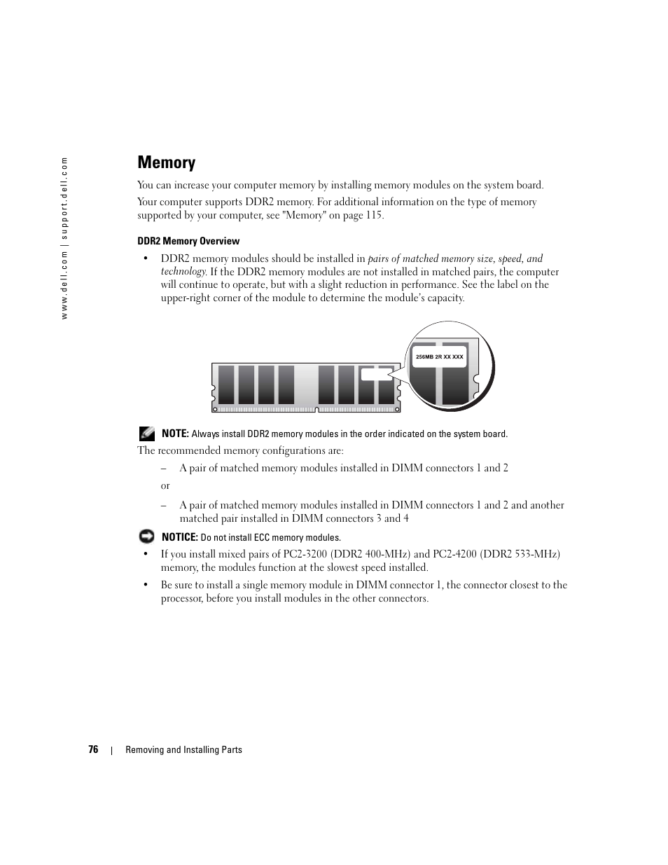 Memory | Dell XPS/Dimension XPS Gen 4 User Manual | Page 76 / 154