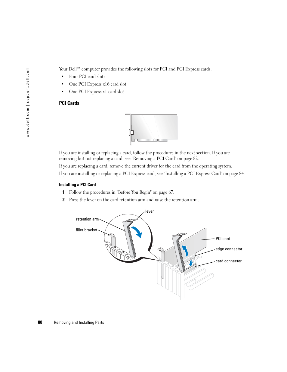Pci cards | Dell XPS/Dimension XPS Gen 4 User Manual | Page 80 / 154