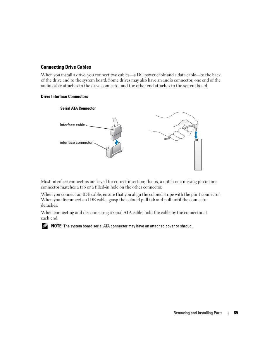 Connecting drive cables | Dell XPS/Dimension XPS Gen 4 User Manual | Page 89 / 154