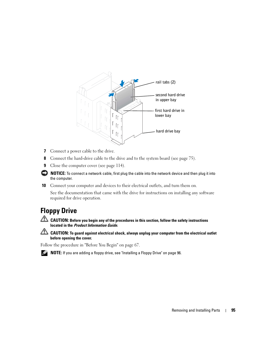 Floppy drive | Dell XPS/Dimension XPS Gen 4 User Manual | Page 95 / 154