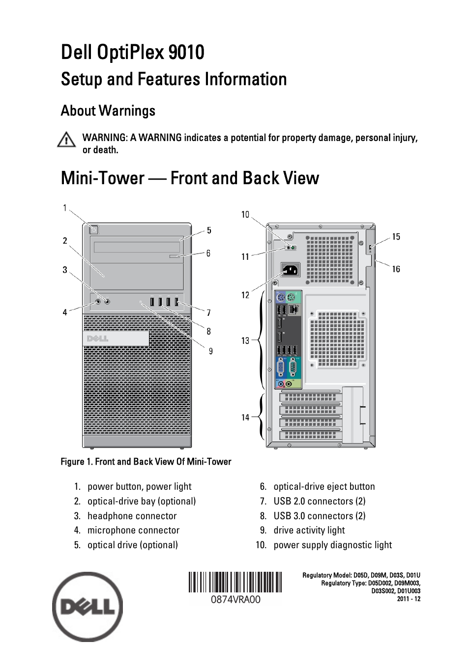 Dell OptiPlex 9010 (Mid 2012) User Manual | 10 pages