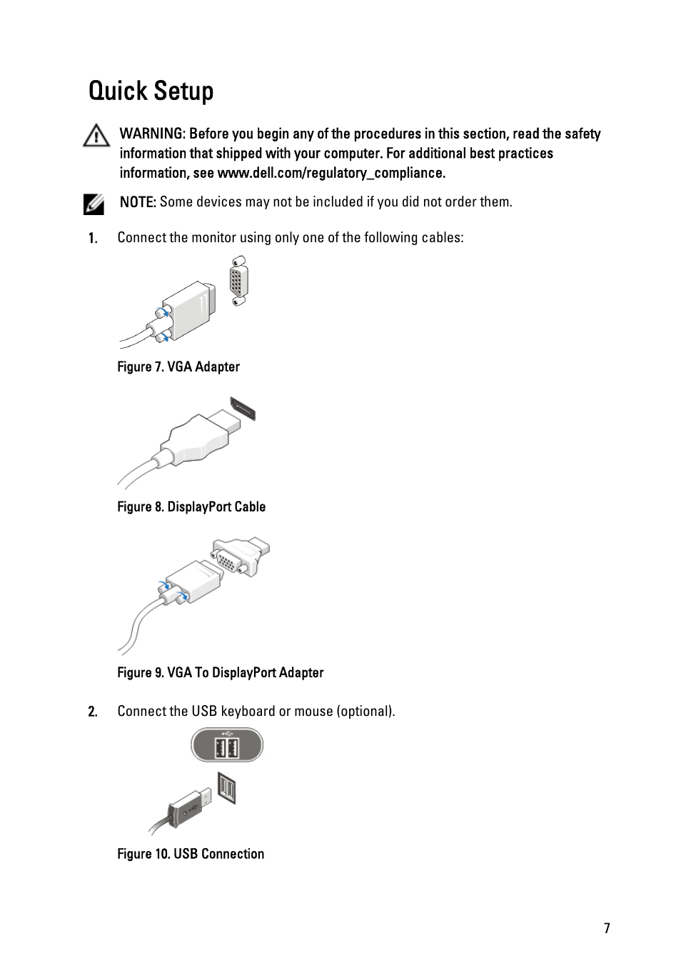 Quick setup | Dell OptiPlex 9010 (Mid 2012) User Manual | Page 7 / 10