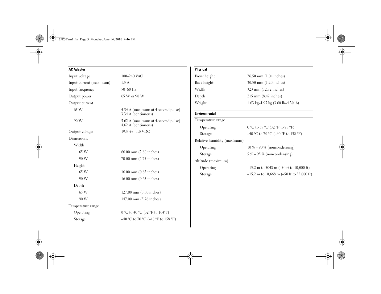 Dell Latitude E4310 (Mid 2010) User Manual | Page 5 / 6