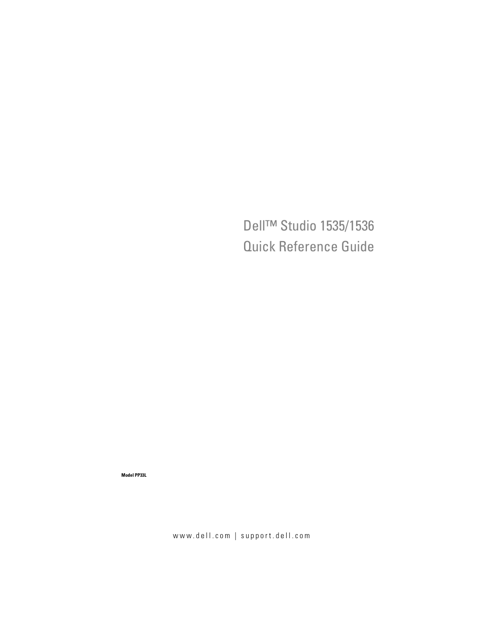 Dell Studio 1536 (Mid 2008) User Manual | 64 pages