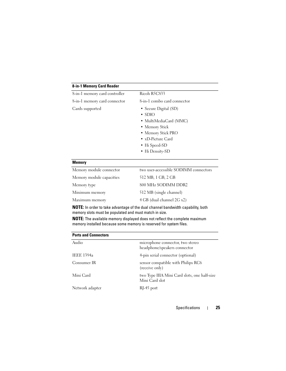 Dell Studio 1536 (Mid 2008) User Manual | Page 25 / 64