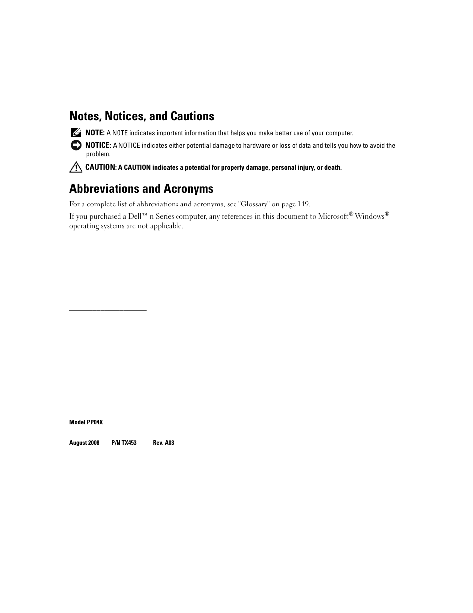 Abbreviations and acronyms | Dell Precision M4300 (Mid 2007) User Manual | Page 2 / 160