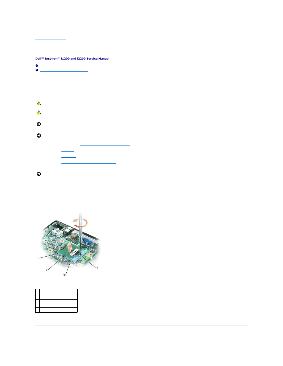 Microprocessor module, Removing the microprocessor module | Dell Inspiron 1200 User Manual | Page 10 / 45