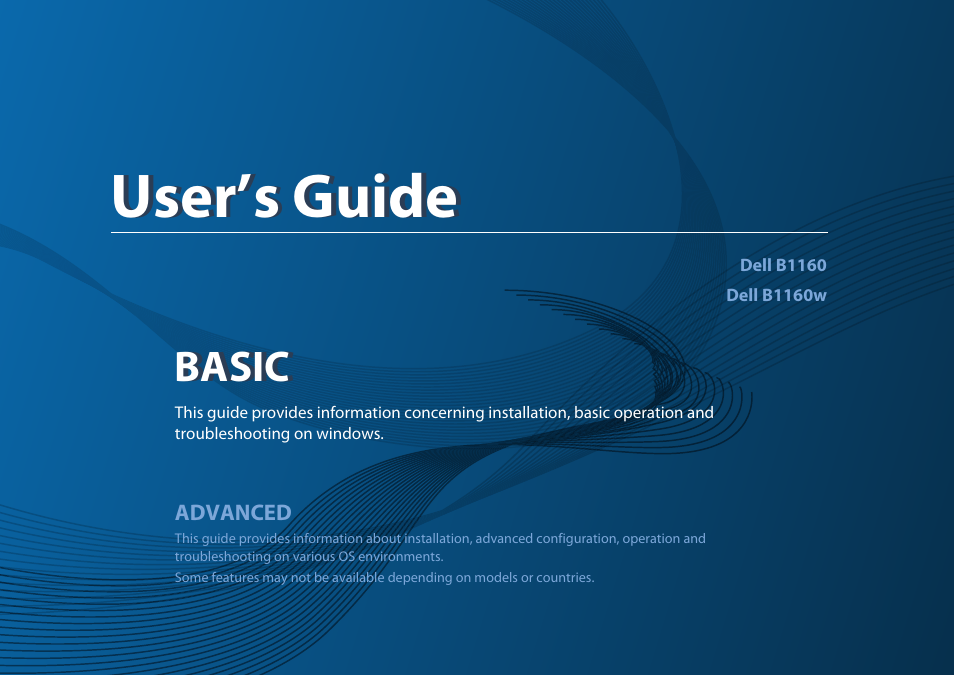 Dell B1160 Mono Laser Printer User Manual | 165 pages