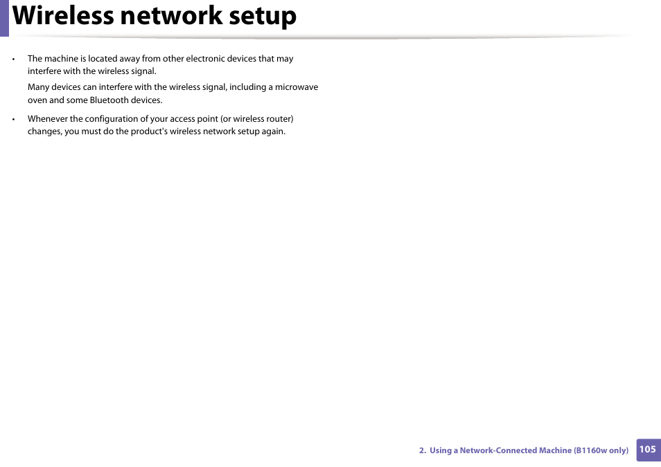 Wireless network setup | Dell B1160 Mono Laser Printer User Manual | Page 105 / 165