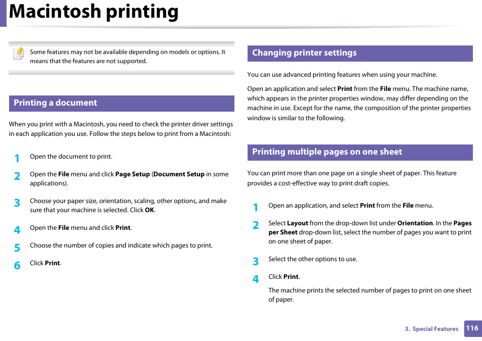Macintosh printing | Dell B1160 Mono Laser Printer User Manual | Page 116 / 165
