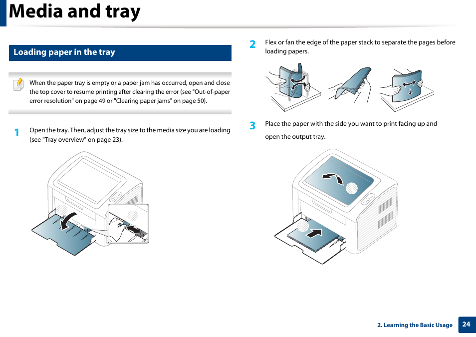 Media and tray | Dell B1160 Mono Laser Printer User Manual | Page 24 / 165