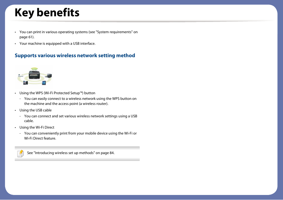 Key benefits, Supports various wireless network setting method | Dell B1160 Mono Laser Printer User Manual | Page 5 / 165