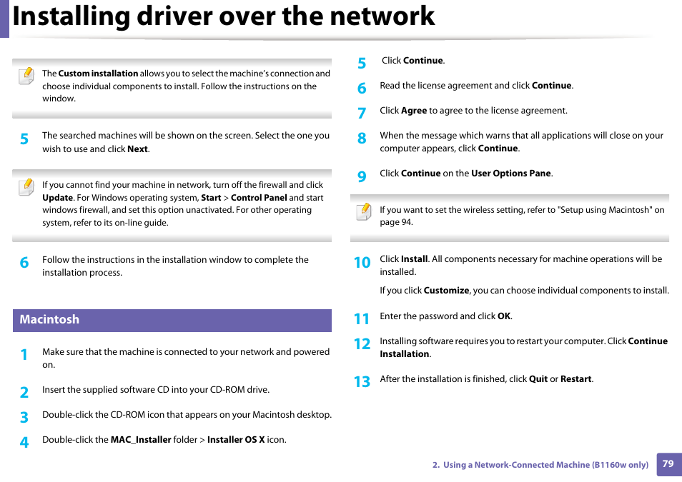 Installing driver over the network | Dell B1160 Mono Laser Printer User Manual | Page 79 / 165