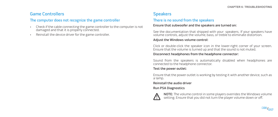 Speakers, Game controllers | Dell Alienware Area-51 ALX (Late 2009) User Manual | Page 57 / 72