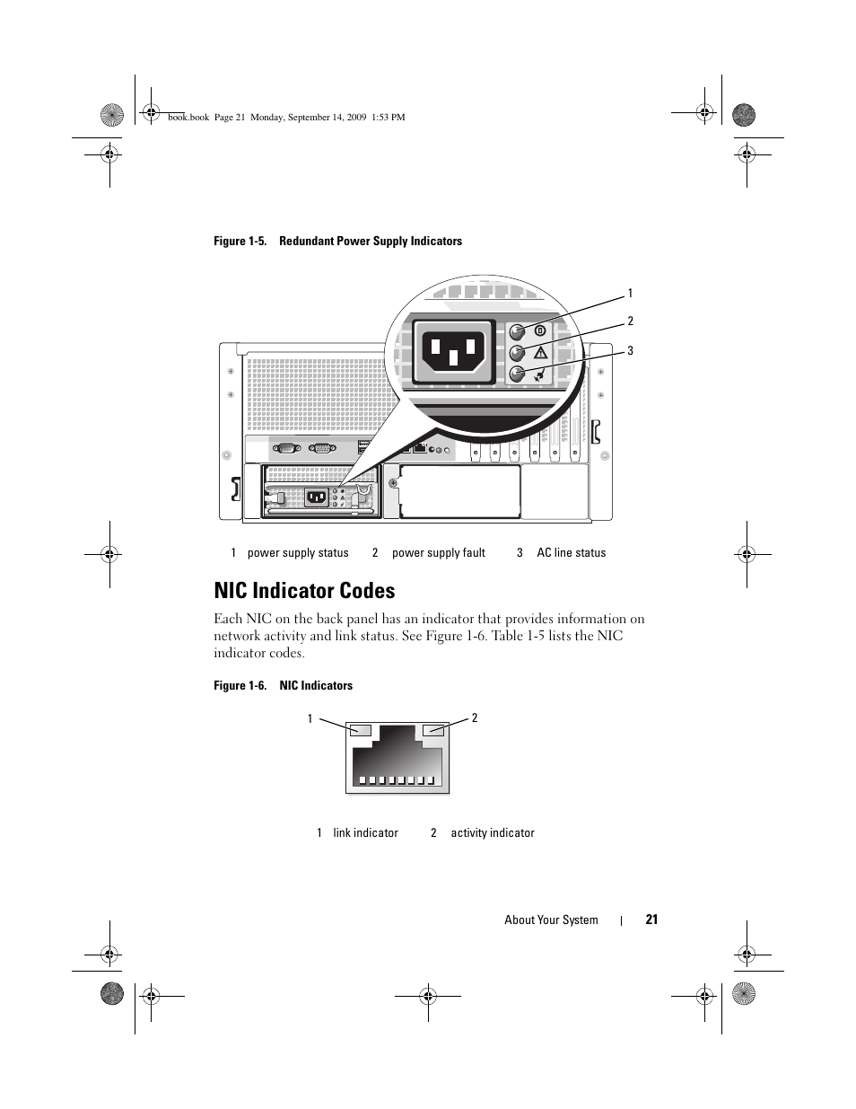 Nic indicator codes | Dell PowerVault DP600 User Manual | Page 21 / 234