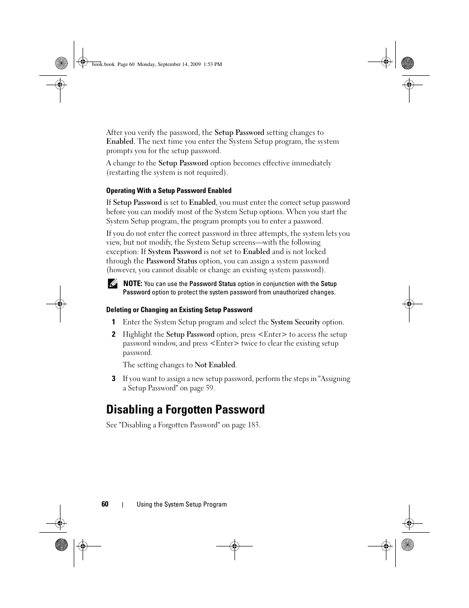 Disabling a forgotten password | Dell PowerVault DP600 User Manual | Page 60 / 234