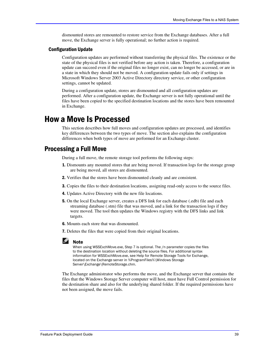 How a move is processed, Processing a full move | Dell PowerVault 770N (Deskside NAS Appliance) User Manual | Page 39 / 73